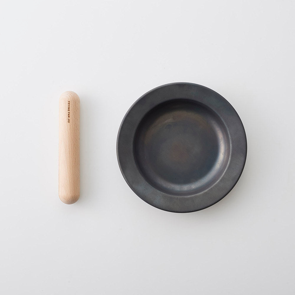 FUJITA KINZOKU Frying Pan JIU & Handle Set (Beech)